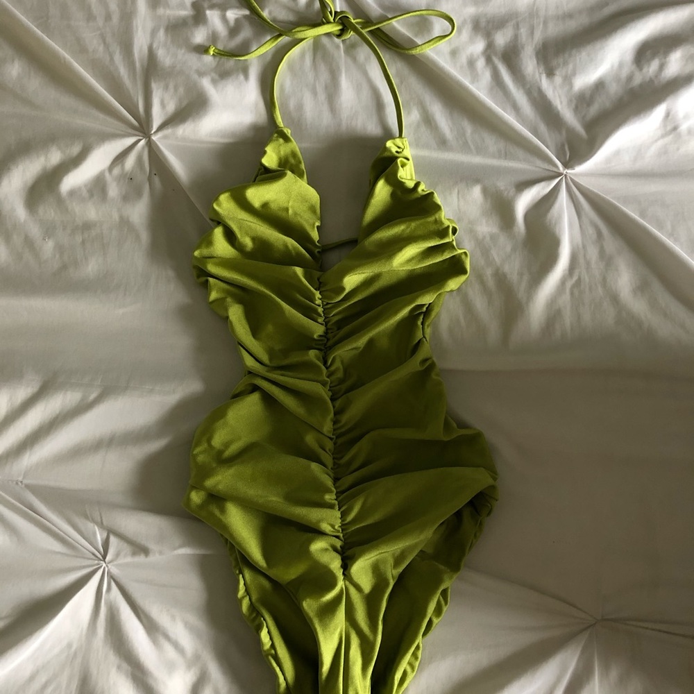 Green mint swim one piece bathing suit